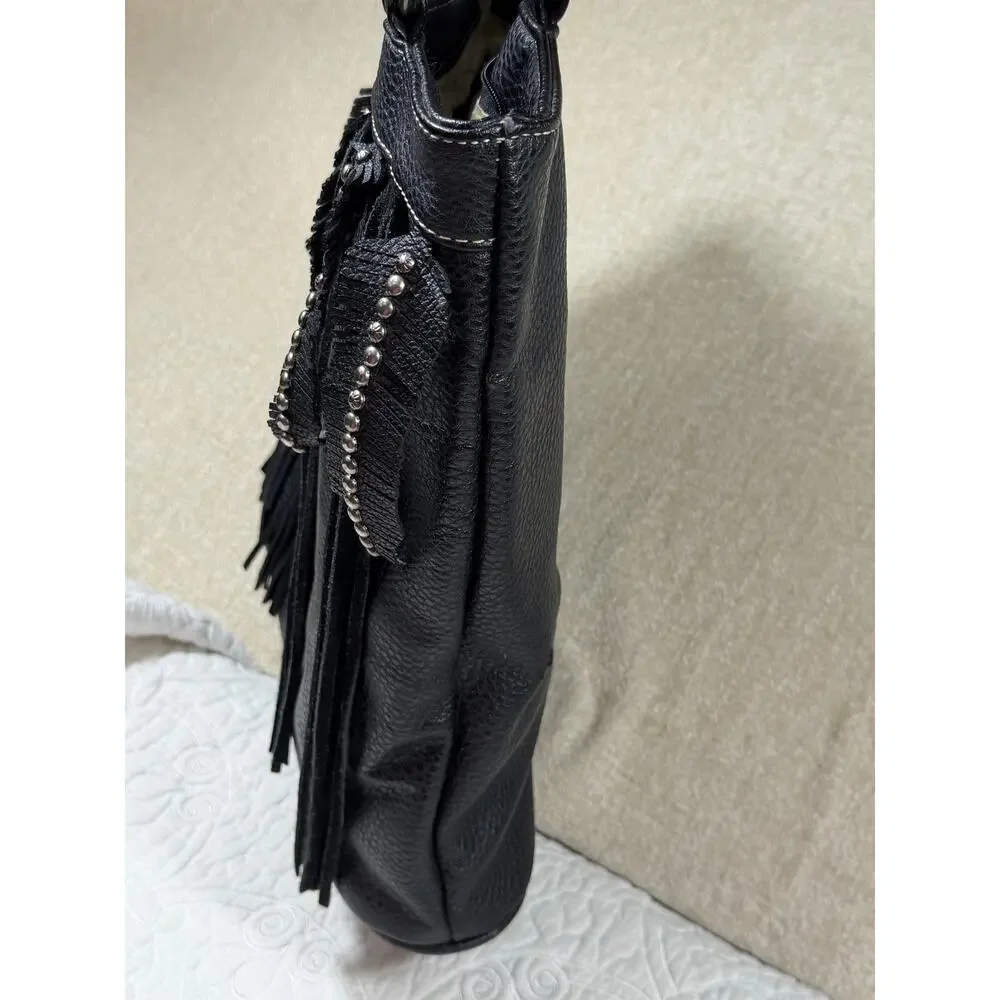 Montana West Women's Black Western Cowgirl Tote Bag Pebbled Leather Fashion